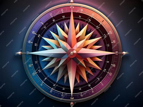 Premium Ai Image Beautiful Compass Design With Vibrant Colors Illustration