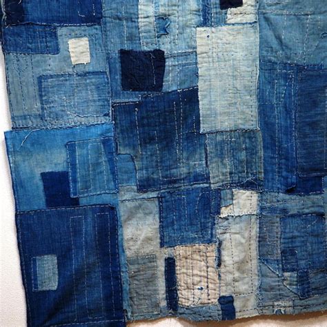 antique japanese boro patchwork indigo shikibuton futon underquilt