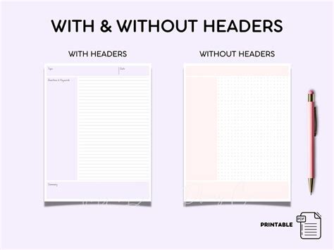 printable lecture notes cornell notes template student notebook