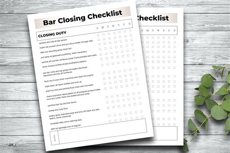 Restaurant Bar Cleaning List Graphic by craftsmaker · Creative Fabrica