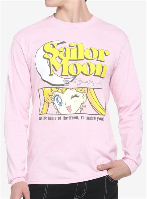 Sailor Moon Panel Pink Long Sleeve T Shirt Hot Topic Sailor Moon