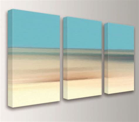 Landscape Painting Canvas Print Triptych Beach Decor 3