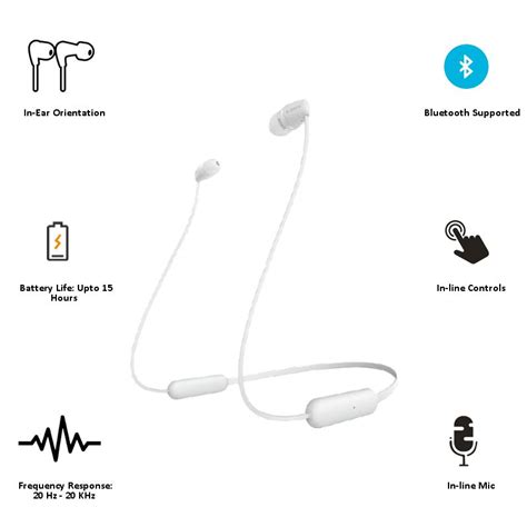 Buy Sony Wi C200 Wireless Bluetooth Earphones White Online Croma