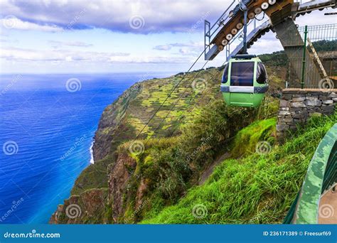 Achadas Da Cruz Cable Car in Madeira Island, Portugal Stock Image ...