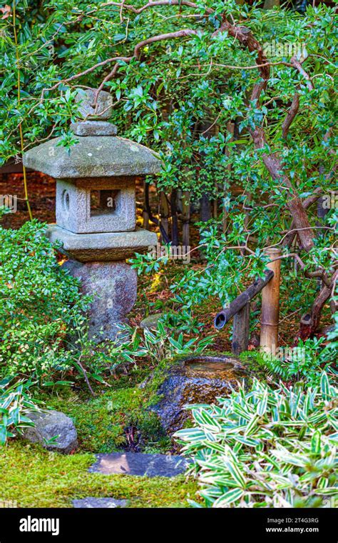 Japanese Ornament In Nitobe Japanese Garden Ubc Vancouver Canada Stock