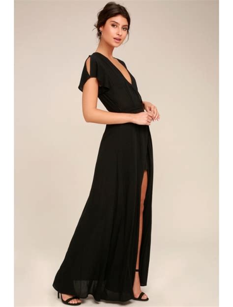 Buy Lulus Heart Of Marigold Black Wrap Maxi Dress Online Topofstyle