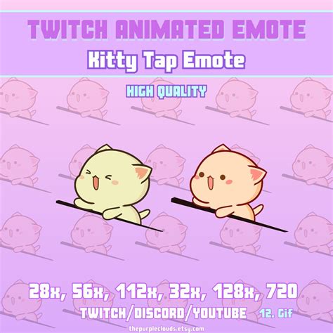 Cat Tap Animated Emote Kitty Tap Emote Tap Emote Cat Emote Pack Twitch Discord Animated