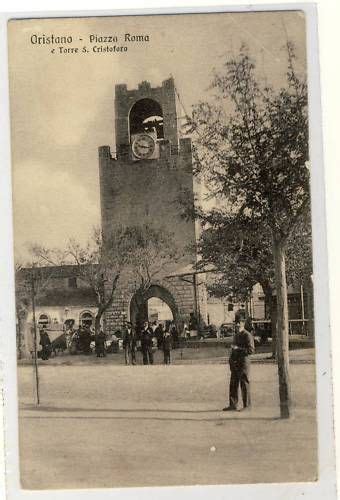 Oristano Piazza Roma E Torre Di S Cristoforo Sardegna Vecchie Foto