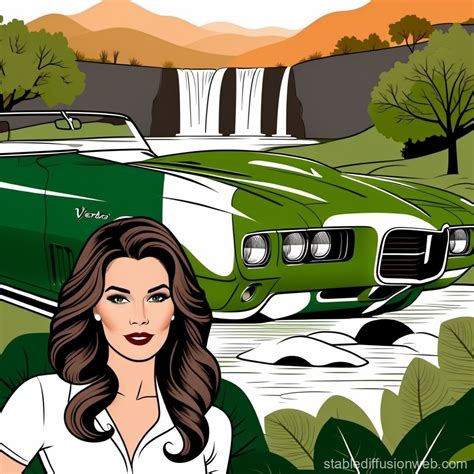 Couple At Verdoro Green Firebird By Waterfall Stable Diffusion Online