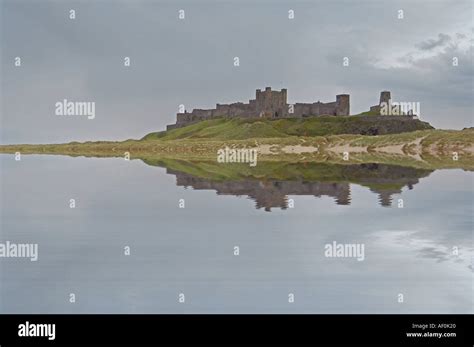 Bamburgh Castle Reflections Stock Photo Alamy