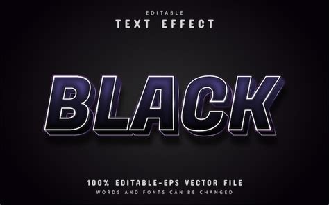 Premium Vector Editable Black 3d Text Effect