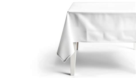 Table With White Tablecloth Isolated On White Premium Ai Generated Image