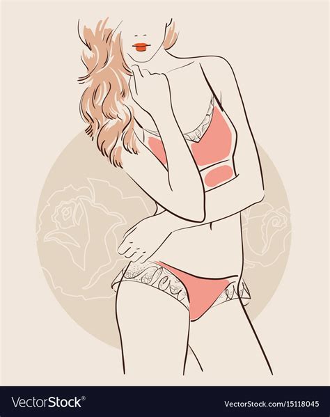 Beautiful Woman Wearing Sexy Lingerie Royalty Free Vector