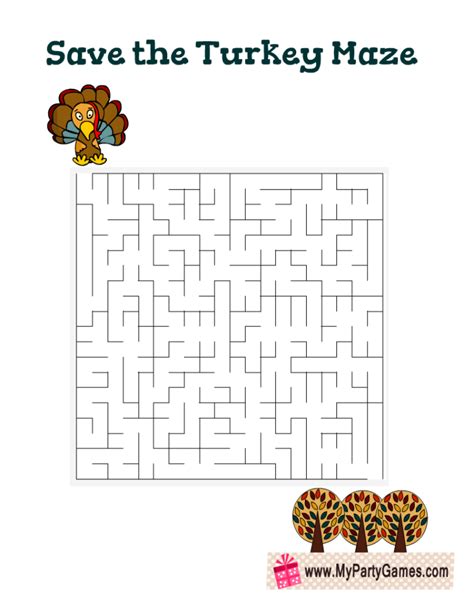 Free Printable Thanksgiving Mazes With Solutions