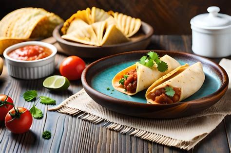 Premium Ai Image A Plate Of Taco Tuesdays On A Table