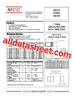 GS1D Datasheet PDF Micro Commercial Components