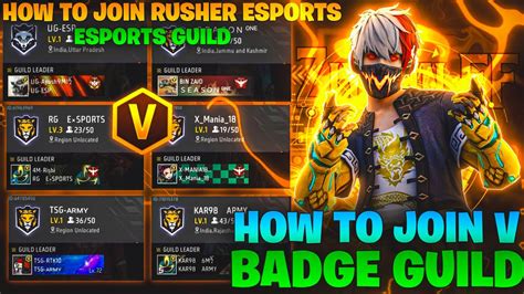 How To Join Esports Guild Free Fire How To Join V Badge Guild Free