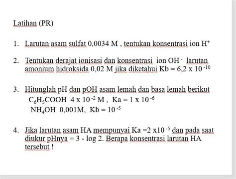 Rangkuman Materi Dan Soal Asam Dan Basa Materi Soal