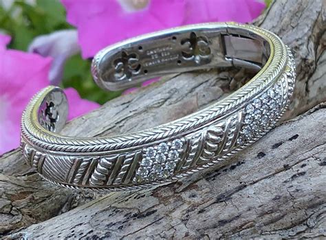 Judith Ripka Cuff Bracelet Sterling Silver And Cubic Zirconia Pavé