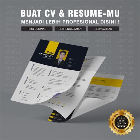 Jual Jasa Desain Pembuatan Bikin Cv Curriculum Vitae Surat Lamaran Pekerjaan Portofolio