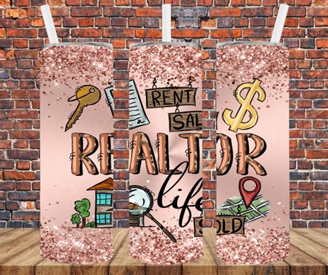 Realtor Life Tumbler Wrap Sublimation Transfers Sticky Fingers