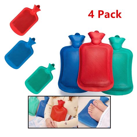 Pack Of Hot Water Rubber Bottle Bag Warm Relaxing Heat Cold Therapy Color May Vary