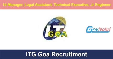 ITG Goa Recruitment 2024 Apply Online For Jobs Notification