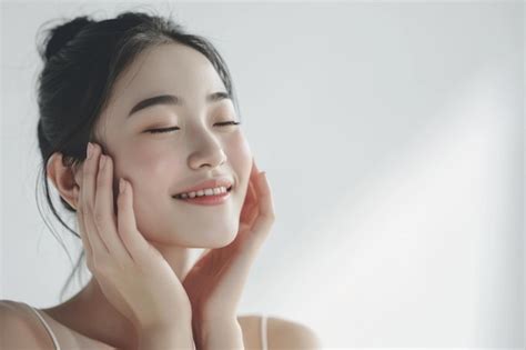 Premium Photo | Asian beauty cosmetic skincare model white background