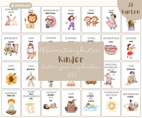 Affirmationskarten Pdf F R Kinder Zum Ausdrucken Selbstwert