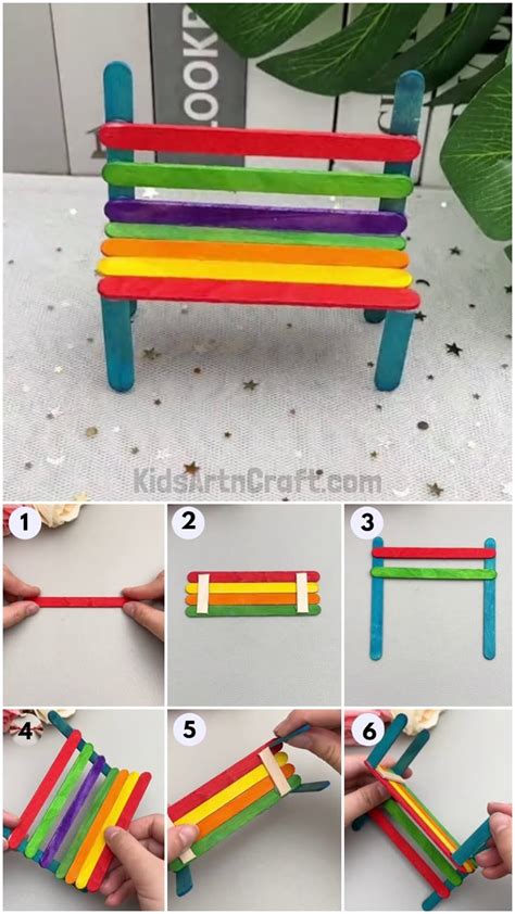 Easy Popsicle Stick Bench Craft Tutorial For Kids Check more at https ...