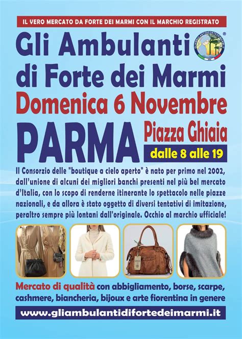 Gli Ambulanti Di Forte Dei Marmi A Parma In Ghiaia Domenica Oglioponews