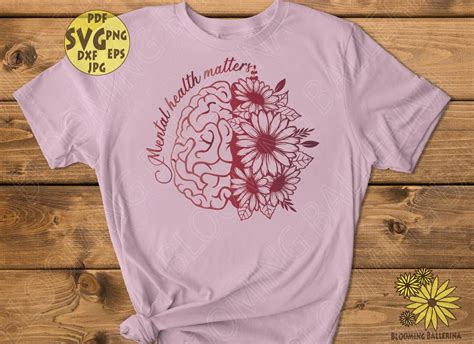 Daisy Svg Flower Mental Health Matters With Human Brain Etsy