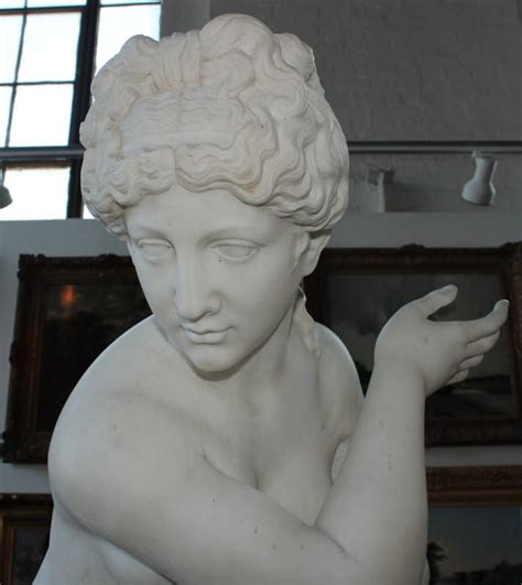 Monumental Marble Statue Of Naked Aphrodite Crouching At Her Bath Also Known As The Crouching