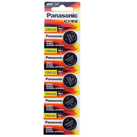 Kit 5 Baterias Panasonic Lítio Moeda Pilha Celula CR2032 3V Eletrônico