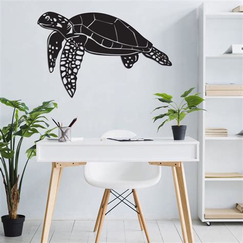 Sea Turtle Wall Decor Metal Wall Art Nautical Decor Navy Etsy