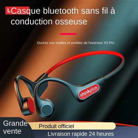 Lenovo Couteurs Conduction Osseuse X3 Pro Casque Sans Fil Bluetooth