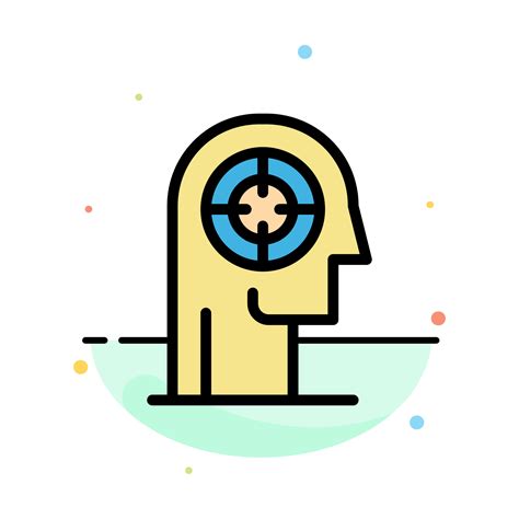 Arrow Concentration Focus Head Human Abstract Flat Color Icon Template