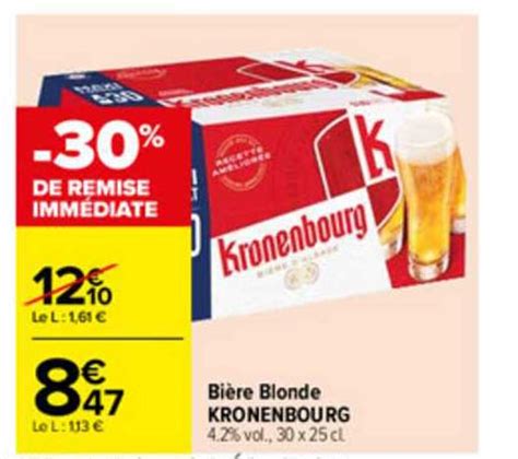 Promo Bière Blonde Kronenbourg chez Carrefour iCatalogue fr