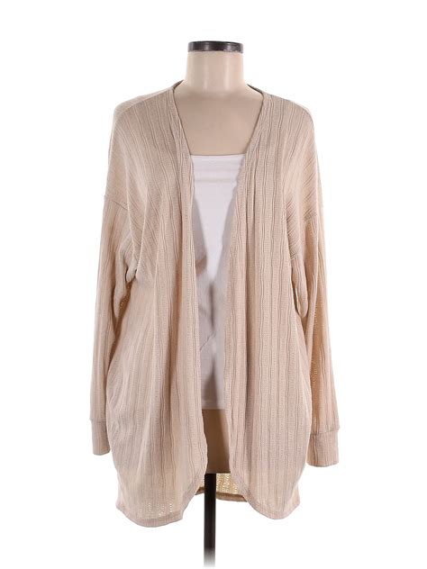 Staccato Color Block Solid Tan Cardigan Size M 78 Off ThredUp