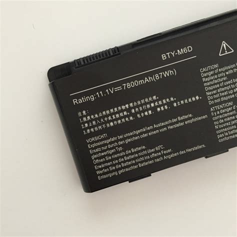 BTY-M6D 7800mAh 87Wh Battery For MSI GT660 GT680 GT683 Series Medion ...
