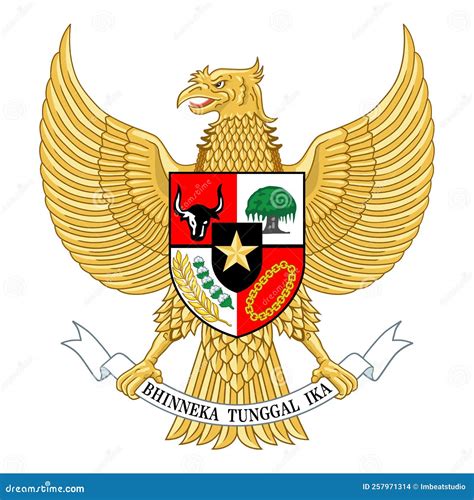 national emblem  indonesia garuda pancasila stock illustration