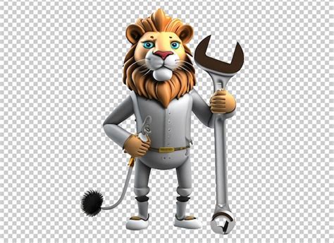 Premium Psd 3d Animals Holding Tools