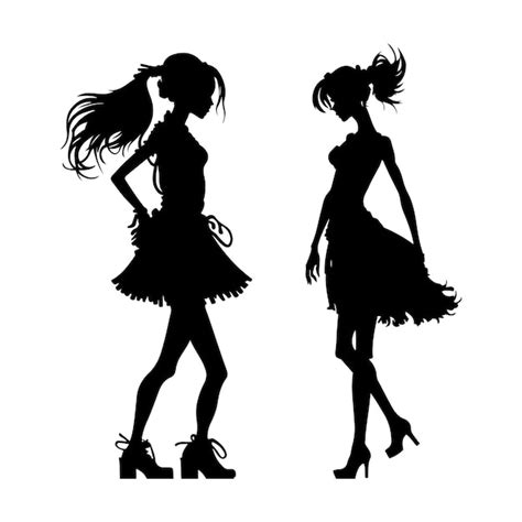 Premium Vector | Cute Girl Silhouette vector Beautiful Adult girl ...