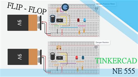 Membuat Flip Flop Sederhana Dengan Breadboard Di Tinkercad Youtube