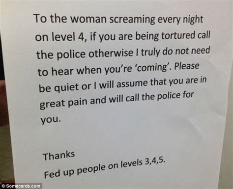 Hilarious Notes Pleading With Neighbours To Keep It Down During Sex