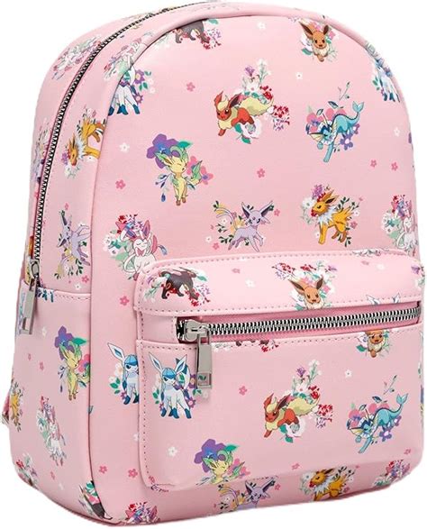 Amazon Hot Topic Pokemon Eeveelution Flowers Mini Backpack PINK Casual Daypacks