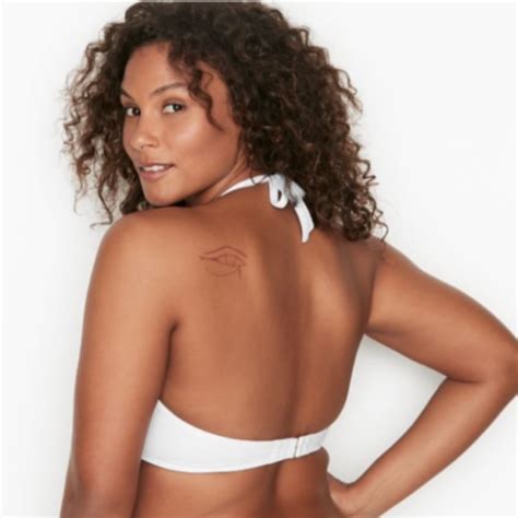 Victoria S Secret Swim Nwt Victorias Secret A Capri Ruffle Halter Bikini Swim Top White