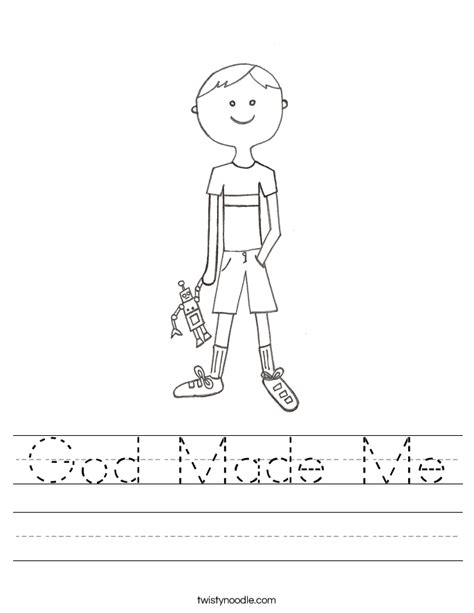 God Made Me Worksheet Twisty Noodle