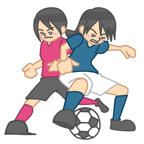 ボールキープするサッカー選手女性 イラストせんせい使いやすいフリー素材集