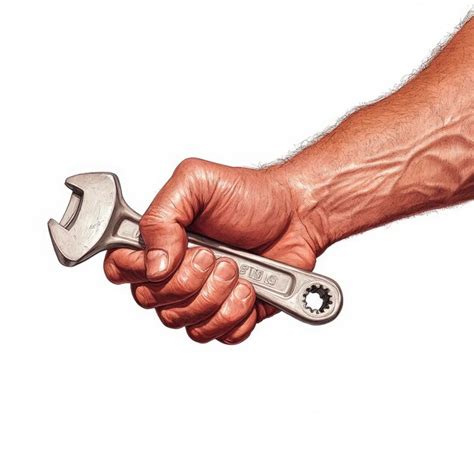 Hand Holding Wrench Premium Ai Generated Image